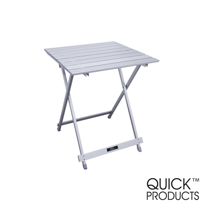 Quick Products QP-AFT2024 Aluminum Folding Table for RV's, Campsites and Indoor/Outdoor Use - 20" Square Tabletop with 24.25" Standing Height