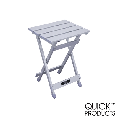 Quick Products QP-AFT91216 Aluminum Folding Side Table for RV's, Campsites and Indoor/Outdoor Use - 9.5" x 12" Tabletop with 16.5" Standing Height