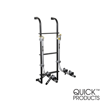 Quick Products QP-LA-102 Aluminum Ladder-Mount Bike Rack for Standard RV Ladder - Holds Two Bikes